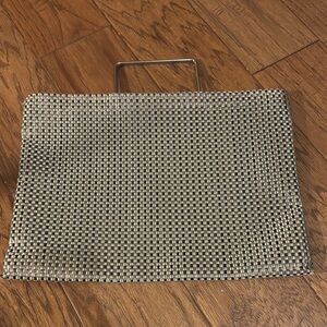 Chilewich Silver Woven Clutch with Handle